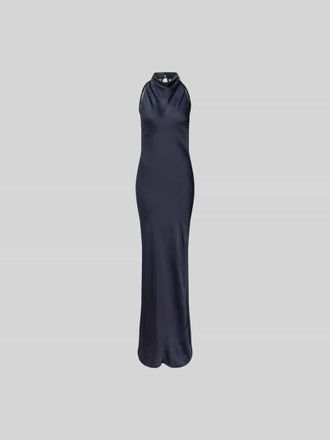 Rotate Maxikleid mit Stehkragen in Graphit, Gr&ouml;&szlig;e 40