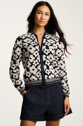 Lisa Todd Daisy Dreamer Cotton Jacket in Navy Combo at Nordstrom, Size X-Small