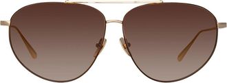 Linda Farrow GABRIEL LFL1391 C2 Mens Sunglasses Brown Size 66
