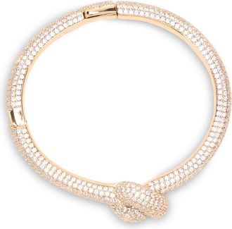 Self Portrait Bracciale rigido con nodo e cristalli color oro - - Accessories - Donna - Giallo - ONE SIZE