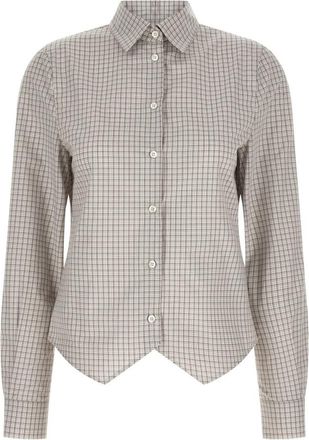 Maison Margiela Shirt met puntige zoom aan de voorkant - Dames - Overhemden - Beige - S - Katoen - Overhemden