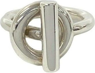 Herm&egrave;s Silver Silver 925 Band Ring (Pre-Owned)