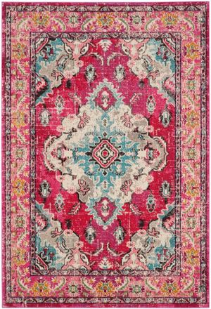 Safavieh Alfombra boho chic de polipropileno rosa/multicolor, 155 x 231 cm