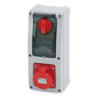 Rosi Collection Presa interbloccata verticale con sezionatore, con fondo, con portafusibile, 380V, 4 poli, 32A, IP54 - Rosi 16.3334R6
