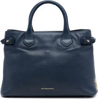 Burberry Pre-owned Burberry Medium Leather and House Check Banner Satchel TIVSTY1056