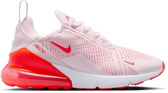 Nike Womens Air Max 270 - Running Shoes Pink Foam/Brt Crimson/White Size 10.0