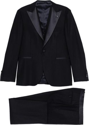 Tagliatore Blue Peaked Lapel Suit