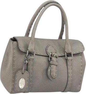 Fendi Pre-owned Hand Bag - Dames - Vintage Handtas - Grijs - ONE Size - Leer - Vintage