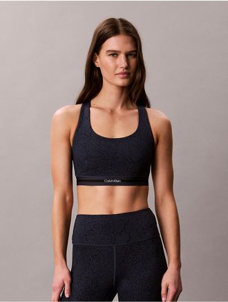 Calvin Klein Calvin Klein Womens Icon Sport Printed Medium Impact Sports Bra - Blue - XL