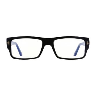 Tom Ford Rectangle Full Rim with Blue Light Block Eyeglasses - Black