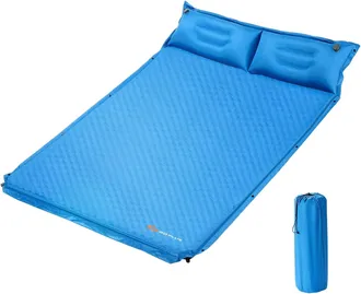 Costway Costway Colch&oacute;n Para Acampar Con Almohada Colchoneta Autoinflable Para 2 Personas Colch&oacute;n Doble En Espuma Para Camping Senderismo Vacaciones
