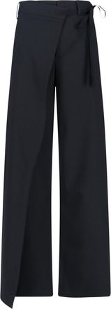 Maison Margiela Tailored Black Trousers with Front Tie Detail