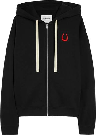 Jil Sander Hoodie met borduurwerk - Zwart