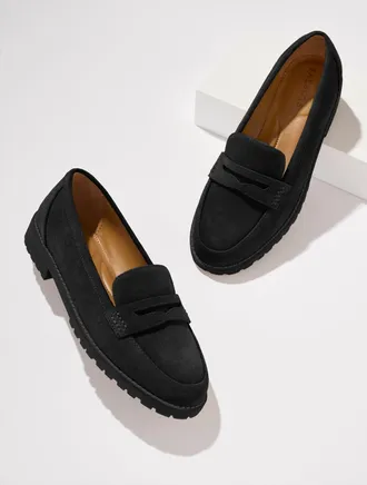 Talbots Cassidy Suede Loafers - Black - 10 1/2 M Talbots