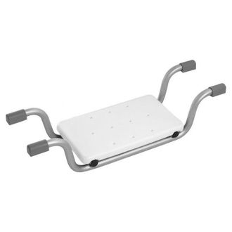 None Asiento De Aluminio Para Ba&ntilde;era Blanco - Plata 74x23x H18 Cm