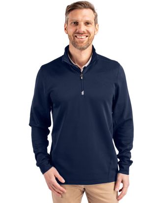 Cutter & Buck Traverse Stretch Eco Quarter Zip Mens Pullover