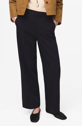 Mango High Waist Straight Leg Pants in Black at Nordstrom, Size 10