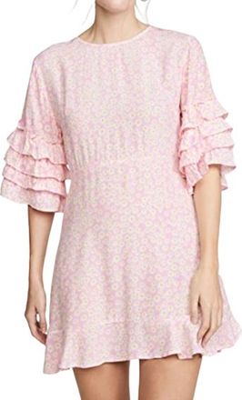 Faithfull The Brand Faithful The Brand Pink Cotton Mini Dress Size XS