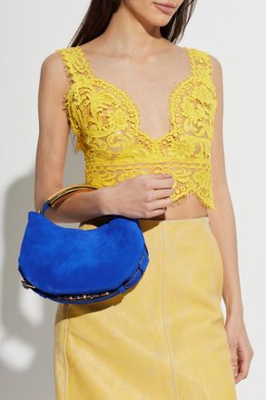 Moschino Suede Handbag, Womens, Blue