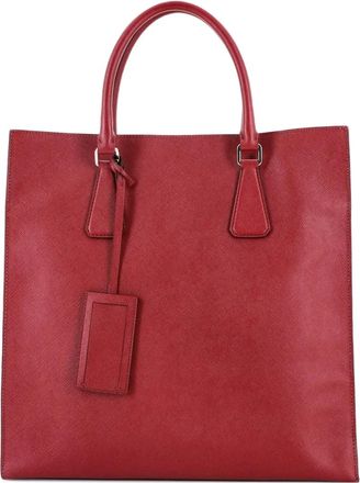 Prada Convertible Shopping Saffiano Leather Saffiano Leather Tall tote bag - Rood