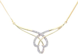 Diamant L'&eacute;ternel Womens 9ct Yellow Gold Ladies 10pt Diamond Necklace - One Size