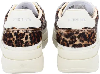 Premiata Micol Leopard Print Chunky Sole Calf Leather Sneakers