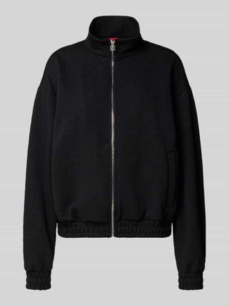 HUGO BOSS Regular Fit Sweatjacke mit Strukturmuster Modell DARGIE in Black, Gr&ouml;&szlig;e XS