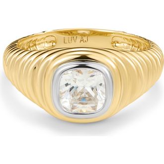 Luv AJ The Georgia Stone Signet Ring in Gold at Nordstrom, Size 6