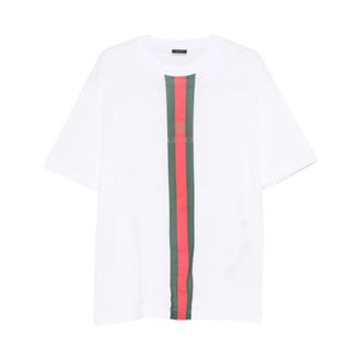 Gucci Katoenen jersey T-shirt met print - Heren - T-shirts - Wit - M - Katoen - Tops