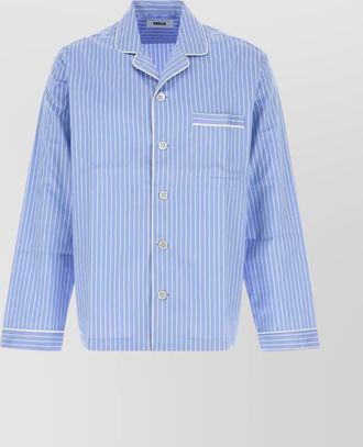 Tekla cotton sateen embroidered shirt