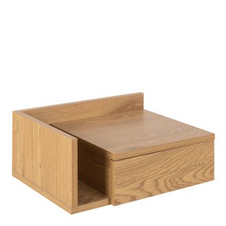 Furniture To Go Ashlan Square Bedside Table with 1 Drawers in Oak in Light Oak