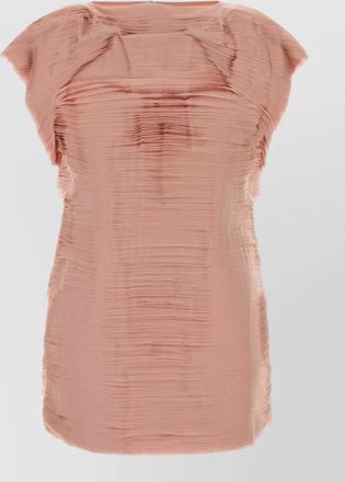 Jil Sander nylon mini dress cap sleeves textured