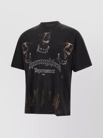 Represent ribbed regular-fit cotton t-shirt