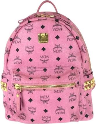MCM Pre-owned Backpack - Dames - Vintage Rugzakken - Roze - ONE Size - Leer - Vintage