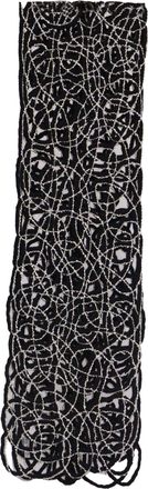 Oscar De La Renta Oscar De La Renta Knitted Embroidered Scarf in Black Wool