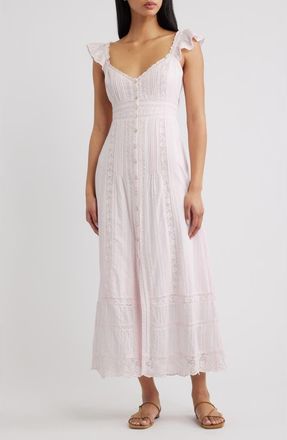 LoveShackFancy Kailette Sleeveless Maxi Dress in Tender Touch at Nordstrom, Size Xx-Small