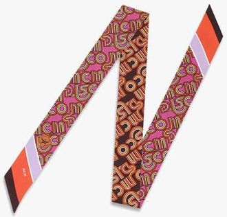 MCM Disco Monogram Print Petite Scarf in Organic Silk in Aw26 Sangria Sunset at Nordstrom