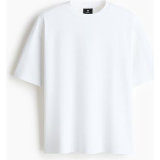 H&M Oversized Fit Interlock T-shirt in White at Nordstrom, Size Xx-Large