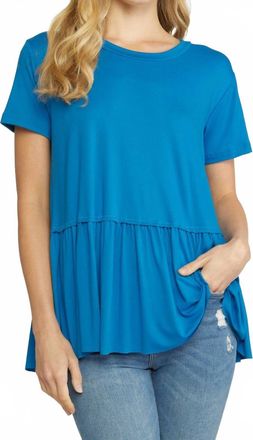 Entro Short Sleeve Tiered Top In French Blue