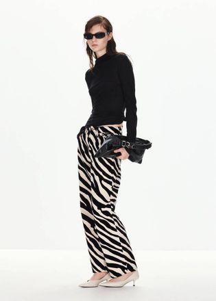 Mango Pantaloni balloon zebra bianco sporco - Donna - 36 - MANGO