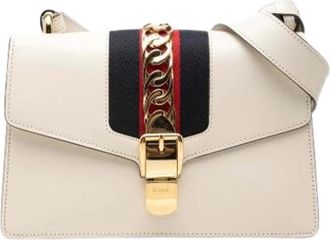 Gucci Pre-owned Sylvie Schoudertas - Dames - Vintage Schoudertas - Beige - ONE Size - Leer - Vintage