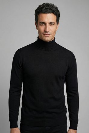 Joop Rollkragenpullover JOOP Donte, Herren, Gr. XXL, schwarz, Strick, Obermaterial: 100% Wolle, unifarben, regular fit normal, Rippb&uuml;ndchen, Pullover Rollk