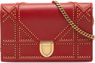 Dior Pre-owned Dior Studded Lambskin Diorama Wallet on Chain 09-BO-0117
