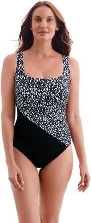 Longitude Side Shirred Tank Long Torso One-Piece Swimsuit in Paper Mache at Nordstrom, Size 20