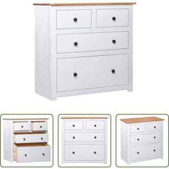 vidaXL Credenza in pino - Credenza Bianca 80x40x83 cm in Legno Massello di Pino Panama