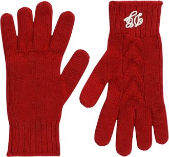 Dolce & Gabbana R2254 Gebreide Handschoenen - unisex - Handschoenen - Rood - L - Accessoires