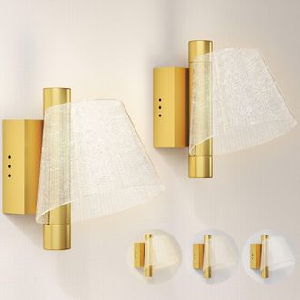 HOMCOM Led Wall Lamp 2 Pack - Modern Indoor Starry Wall Light - Gold | TJ Hughes