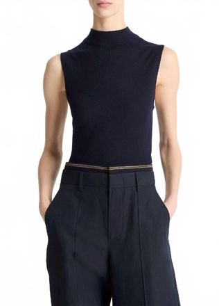 Vince Sleeveless Mock Neck Top In Coastal