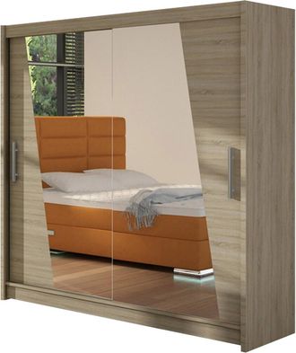 Mirjan24 Armario Closico Pallor Xiv, Roble Sonoma, 215x180x58cm, Puertas De Armario: Correderas, N&uacute;mero De Estantes: 5