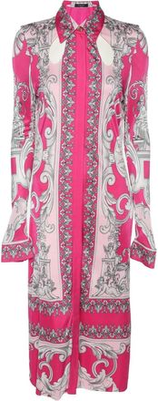 Versace Satijnen blouse met barokprint - Roze